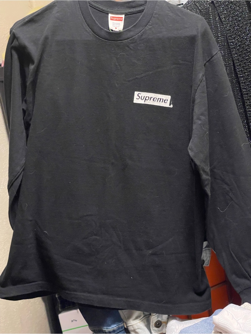 Supreme Black Tee with White Box Logo